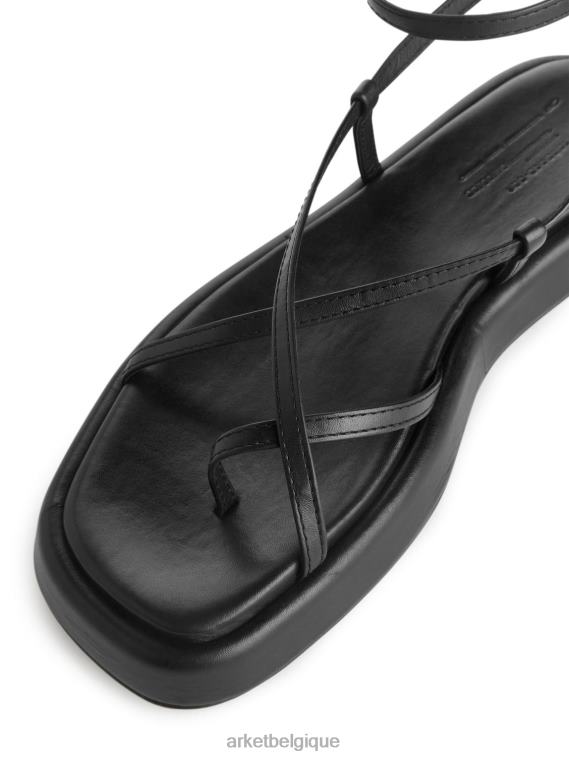 ARKET sandales à brides en cuir femmes noir T46DR628 chaussure
