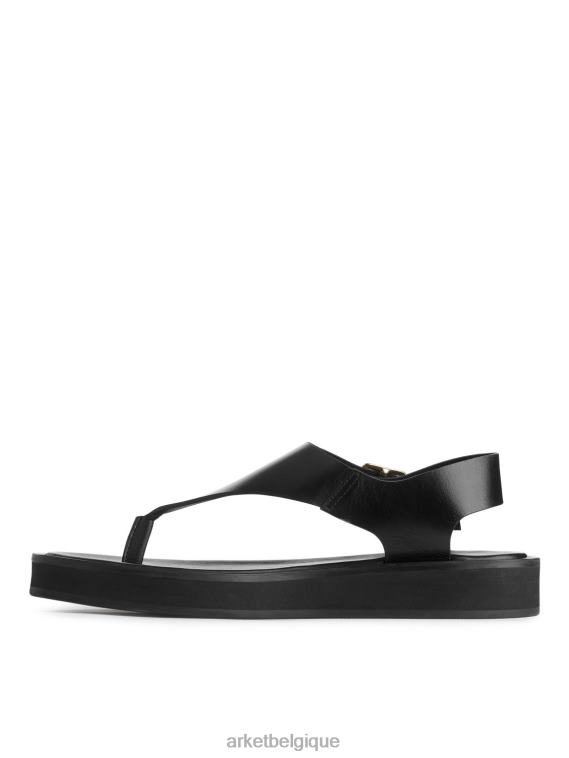 ARKET sandales en cuir épaisses femmes noir T46DR705 chaussure