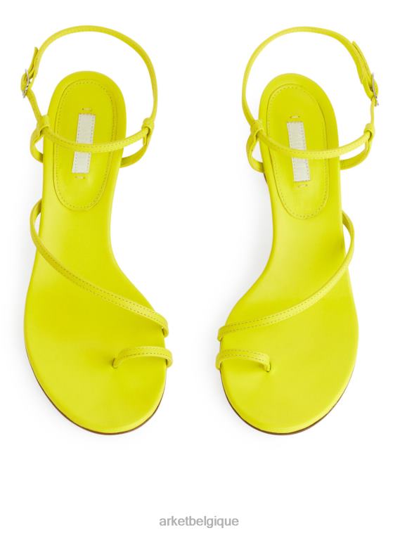 ARKET sandales à talons en cuir femmes jaune fluo T46DR695 chaussure