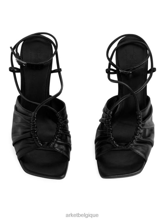 ARKET sandales à talons en cuir femmes noir T46DR694 chaussure