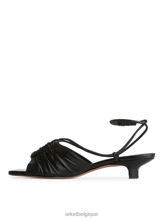 ARKET sandales à talons en cuir femmes noir T46DR694 chaussure