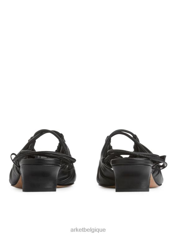 ARKET sandales à talons en cuir femmes noir T46DR694 chaussure