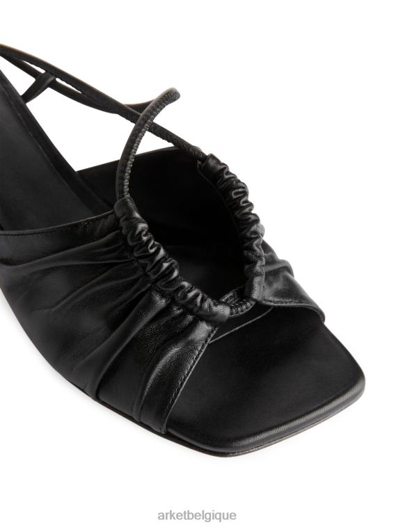 ARKET sandales à talons en cuir femmes noir T46DR694 chaussure