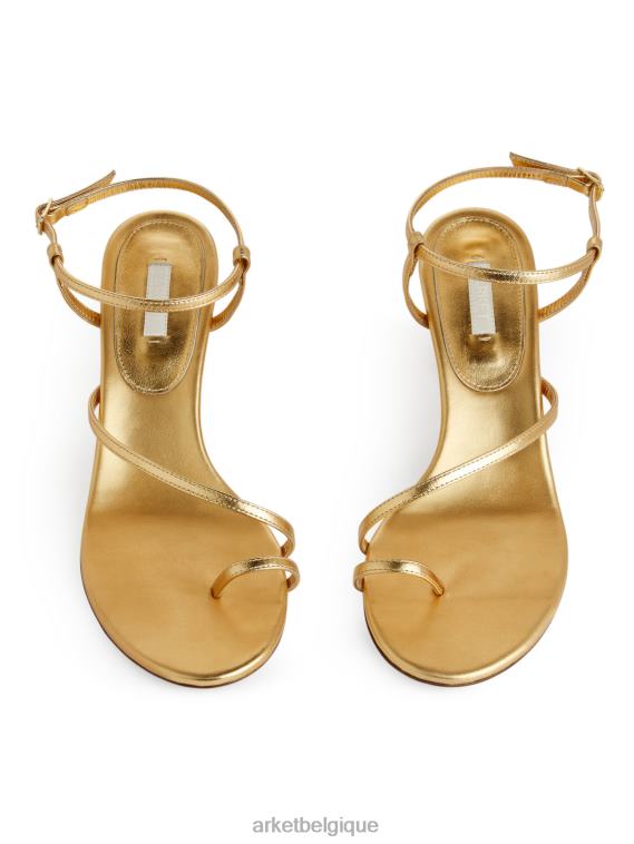 ARKET sandales à talons en cuir femmes or T46DR697 chaussure