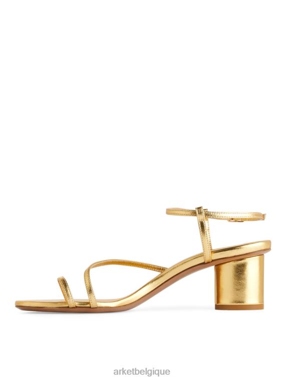 ARKET sandales à talons en cuir femmes or T46DR697 chaussure