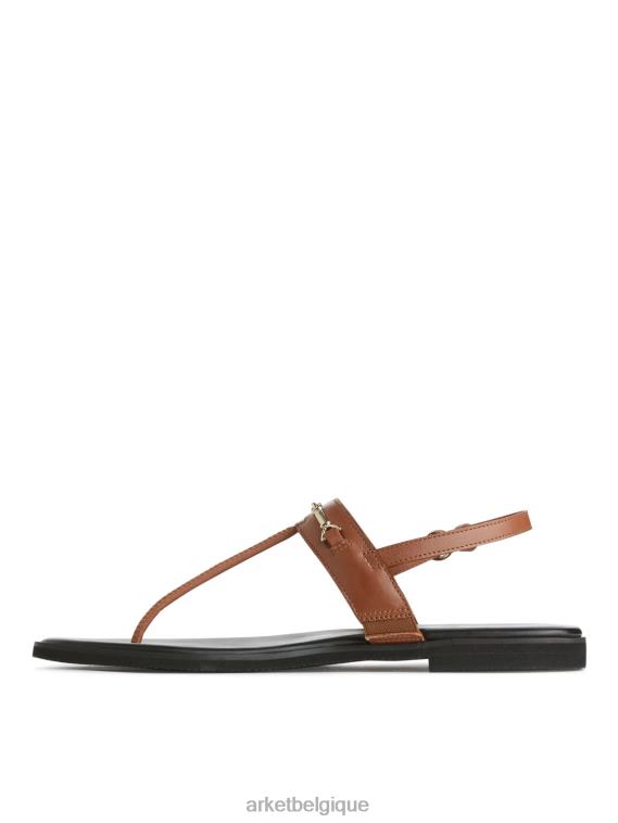 ARKET tongs en cuir femmes brun T46DR706 chaussure