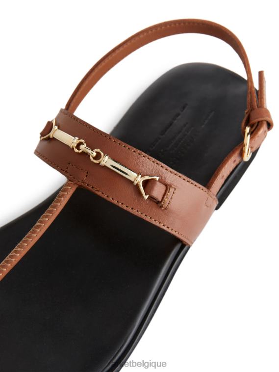 ARKET tongs en cuir femmes brun T46DR706 chaussure