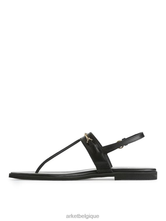 ARKET tongs en cuir femmes noir T46DR707 chaussure