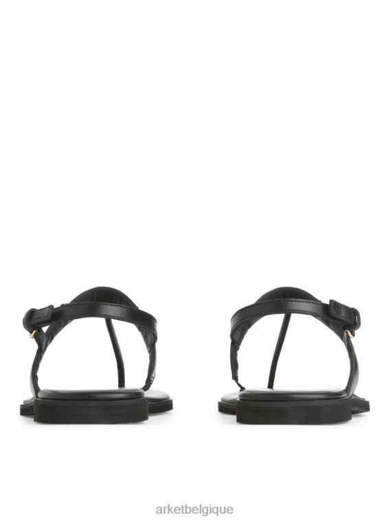 ARKET tongs en cuir femmes noir T46DR707 chaussure