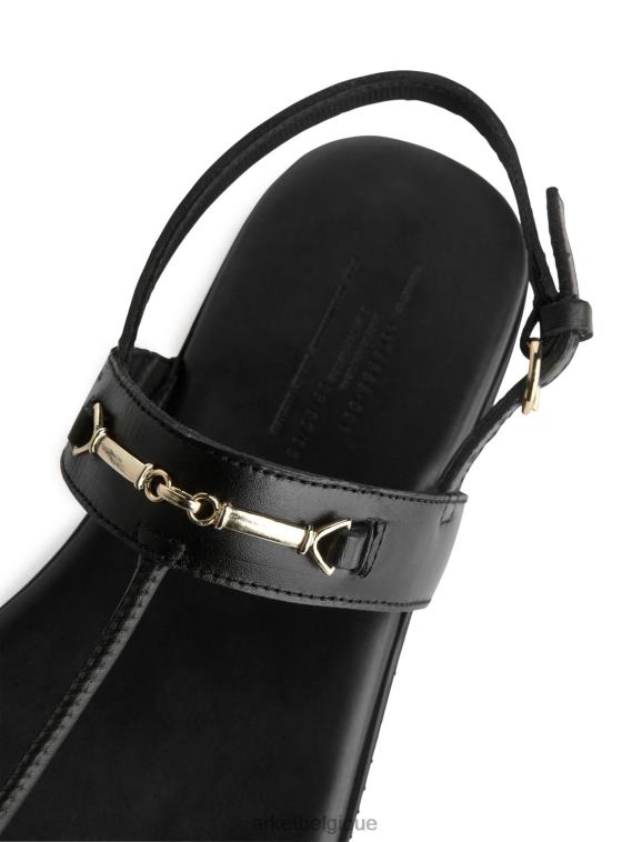 ARKET tongs en cuir femmes noir T46DR707 chaussure