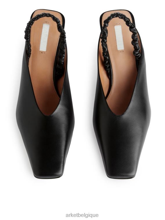 ARKET escarpins en cuir à bride arrière femmes noir T46DR698 chaussure