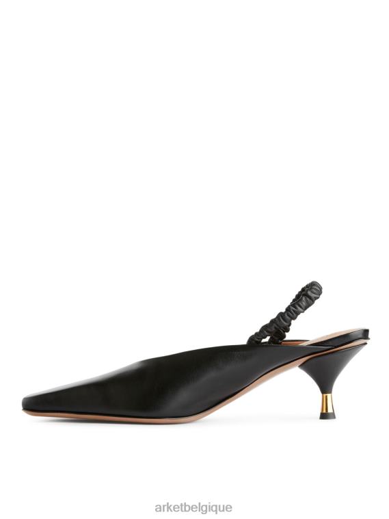 ARKET escarpins en cuir à bride arrière femmes noir T46DR698 chaussure