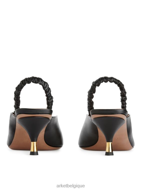 ARKET escarpins en cuir à bride arrière femmes noir T46DR698 chaussure