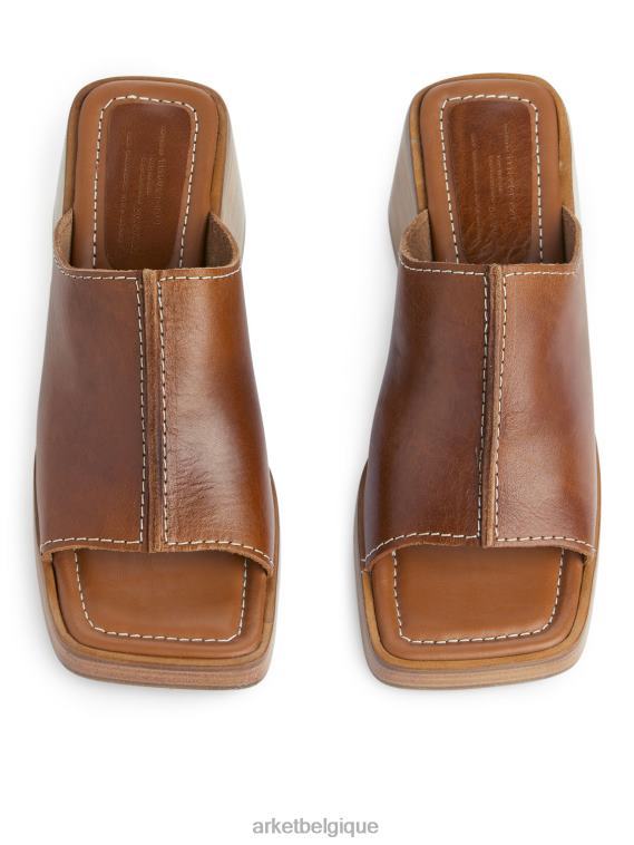 ARKET mules en cuir épais femmes Cognac T46DR690 chaussure