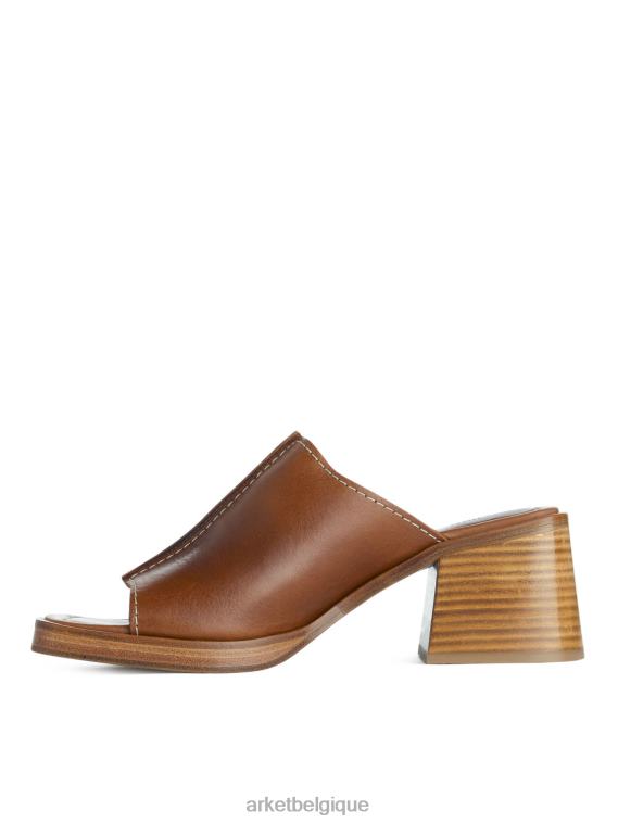 ARKET mules en cuir épais femmes Cognac T46DR690 chaussure