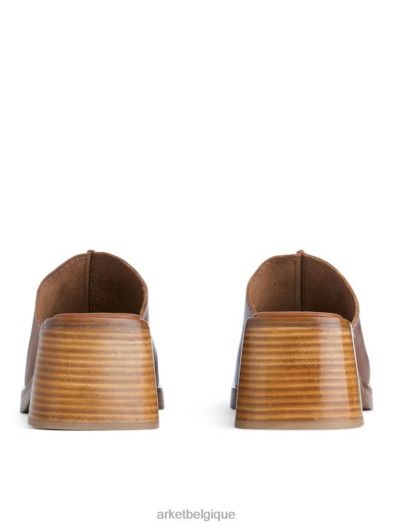 ARKET mules en cuir épais femmes Cognac T46DR690 chaussure