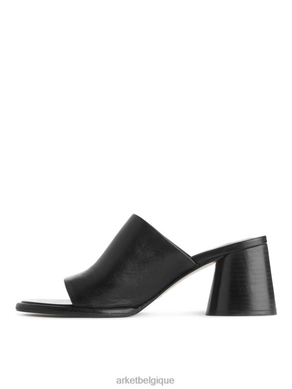 ARKET mules en cuir à talons évasés femmes noir T46DR692 chaussure
