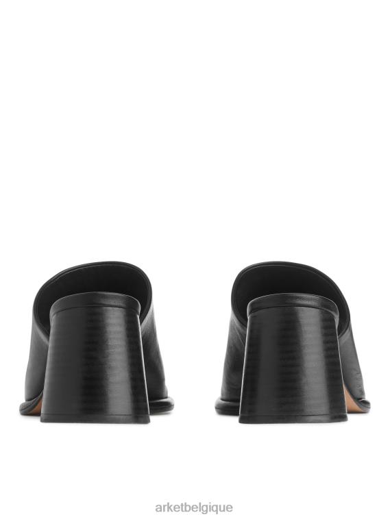 ARKET mules en cuir à talons évasés femmes noir T46DR692 chaussure