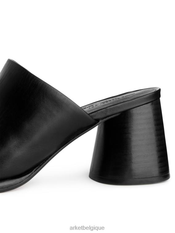 ARKET mules en cuir à talons évasés femmes noir T46DR692 chaussure