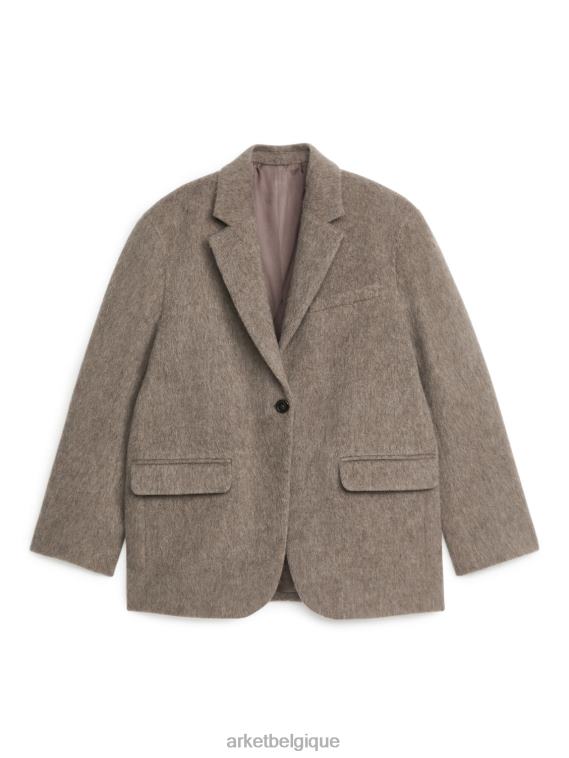 ARKET blazer en laine mélangée brossée femmes beige T46DR498 vêtements