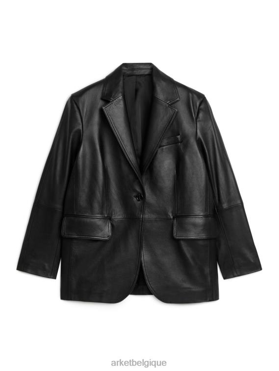 ARKET blazer oversize en cuir femmes noir T46DR497 vêtements