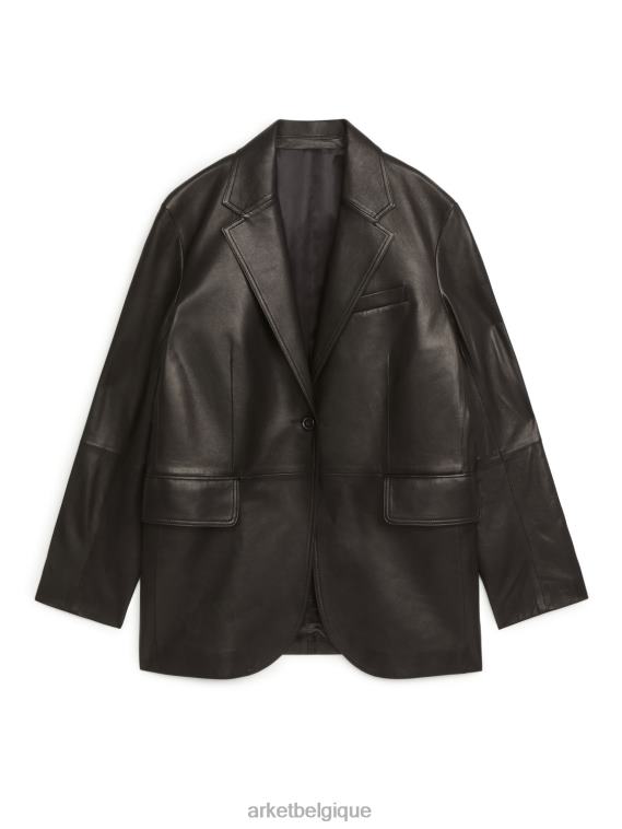ARKET blazer oversize en cuir femmes noir T46DR499 vêtements