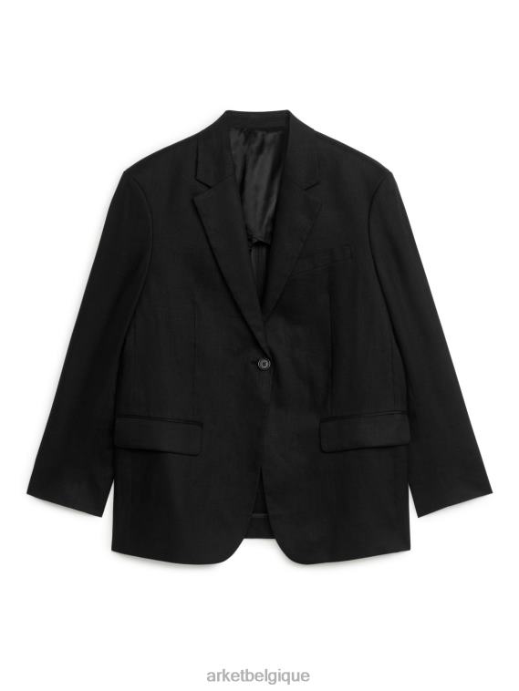 ARKET blazer oversize en lin femmes noir T46DR487 vêtements