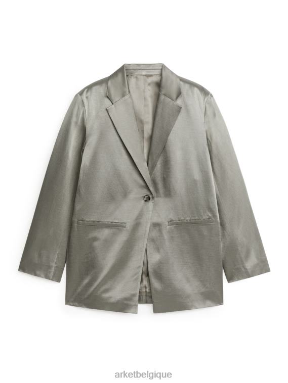 ARKET blazer oversize en satin femmes gris T46DR488 vêtements