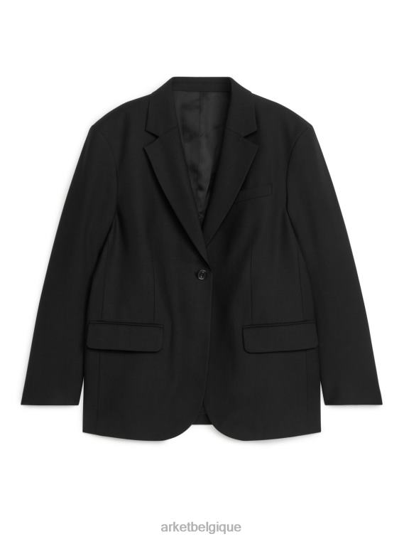 ARKET blazer oversize en sergé de laine mélangée femmes noir T46DR485 vêtements