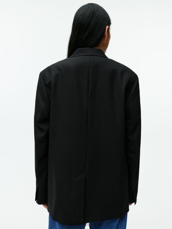 ARKET blazer oversize en sergé de laine mélangée femmes noir T46DR485 vêtements