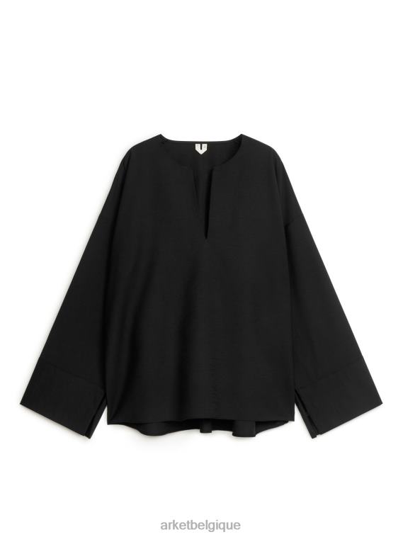 ARKET blouse à col en V femmes noir T46DR61 vêtements