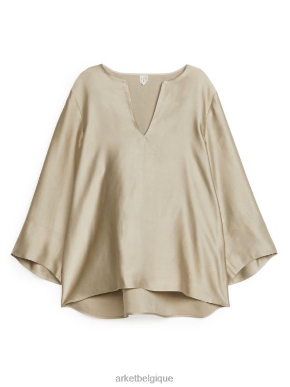 ARKET blouse en lin mélangé femmes beige T46DR45 vêtements