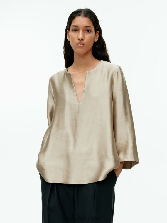 ARKET blouse en lin mélangé femmes beige T46DR45 vêtements