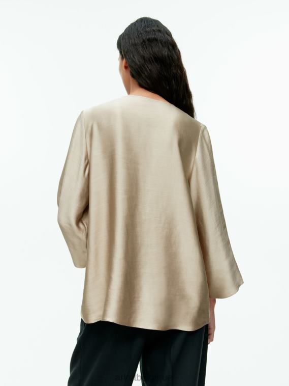 ARKET blouse en lin mélangé femmes beige T46DR45 vêtements