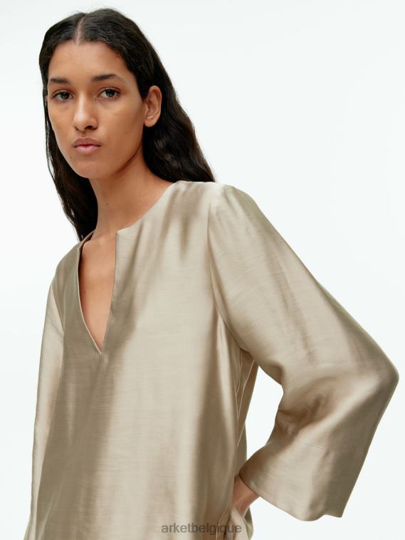 ARKET blouse en lin mélangé femmes beige T46DR45 vêtements
