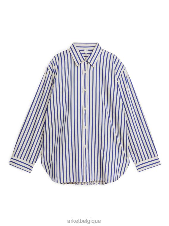ARKET chemise décontractée en popeline femmes bleu blanc T46DR57 vêtements