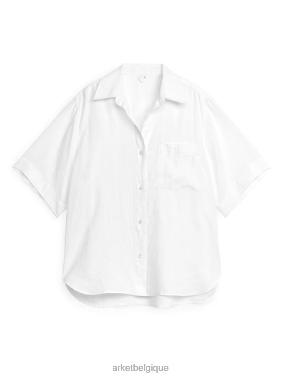 ARKET chemise de villégiature en lin femmes blanc T46DR15 vêtements
