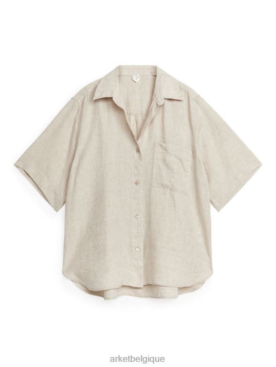 ARKET chemise de villégiature en lin femmes non teint T46DR17 vêtements