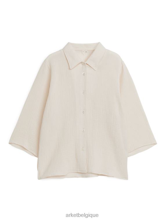 ARKET chemise en coton froissé femmes blanc cassé T46DR25 vêtements