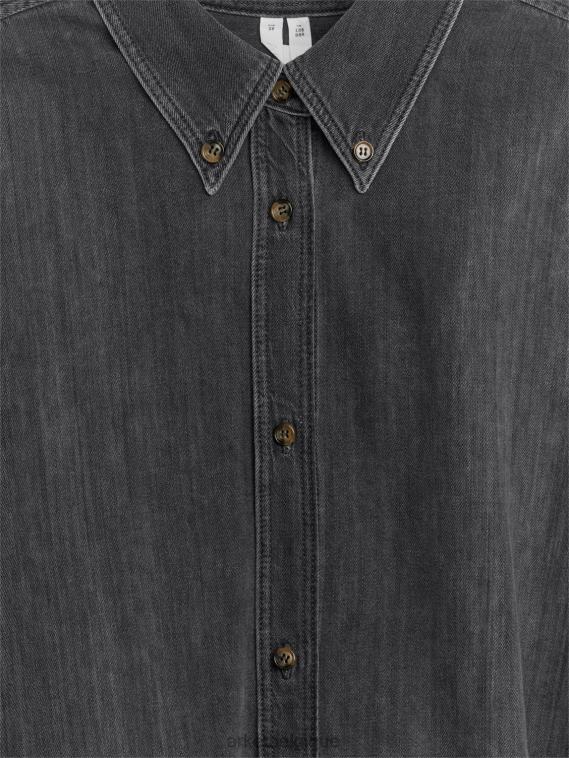 ARKET chemise en jean oversize femmes noir délavé T46DR27 vêtements