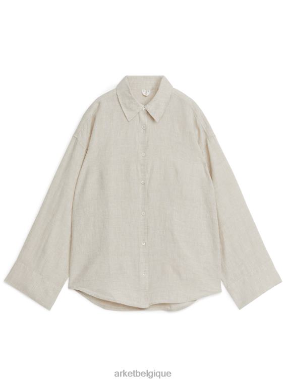 ARKET chemise en lin femmes beige T46DR1 vêtements
