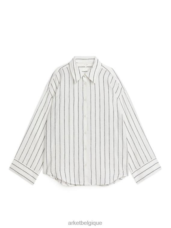ARKET chemise en lin femmes blanc cassé/noir T46DR24 vêtements