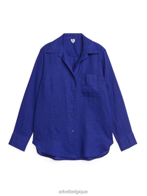 ARKET chemise en lin femmes bleu brillant T46DR46 vêtements