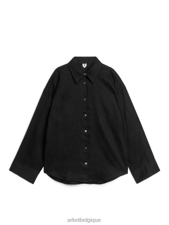 ARKET chemise en lin femmes noir T46DR64 vêtements