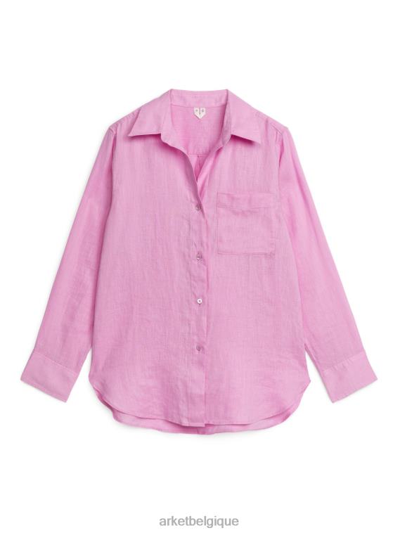 ARKET chemise en lin femmes rose T46DR39 vêtements