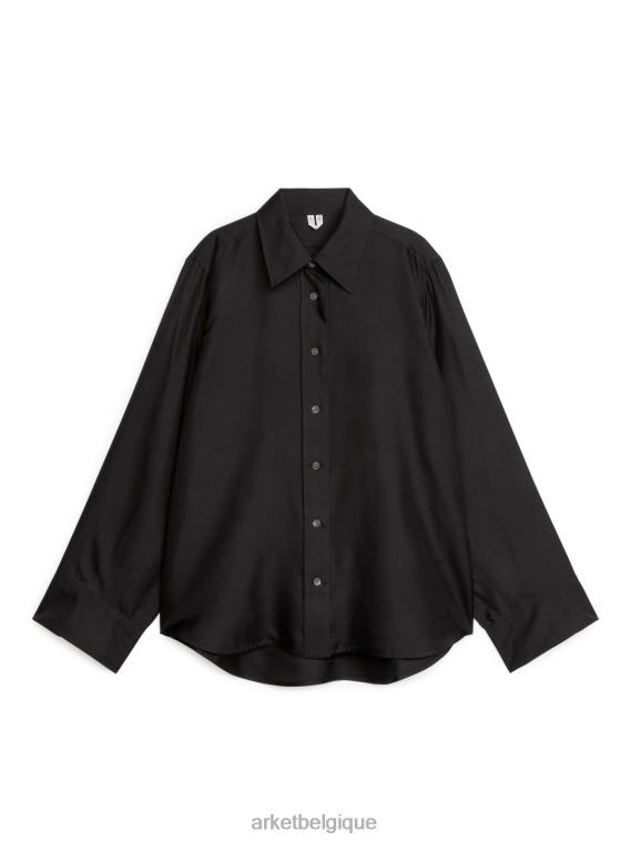 ARKET chemise en sergé de soie femmes noir T46DR55 vêtements