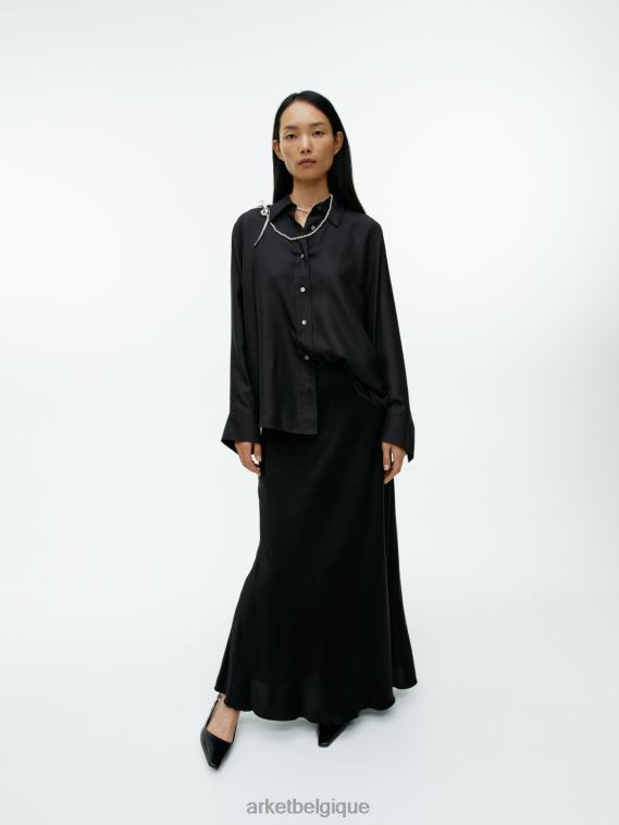 ARKET chemise en sergé de soie femmes noir T46DR55 vêtements