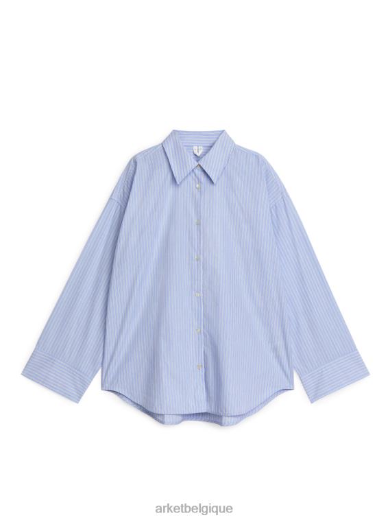 ARKET chemise oversize en popeline femmes bleu blanc T46DR54 vêtements