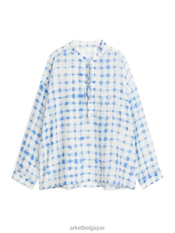 ARKET chemisier imprimé femmes blanc bleu T46DR33 vêtements