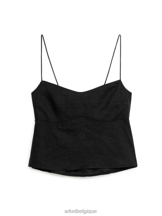 ARKET haut à bretelles nouées au dos femmes noir T46DR38 vêtements